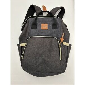 LAND Backpack Diaper Bag Backpack Gray‎ Multi Compartments Zip Canvas SKU 1718